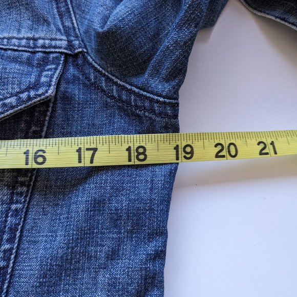 United Colors of Benetton Denim Jacket 100% Cotton Size Small Utility Classic - Picture 13 of 14